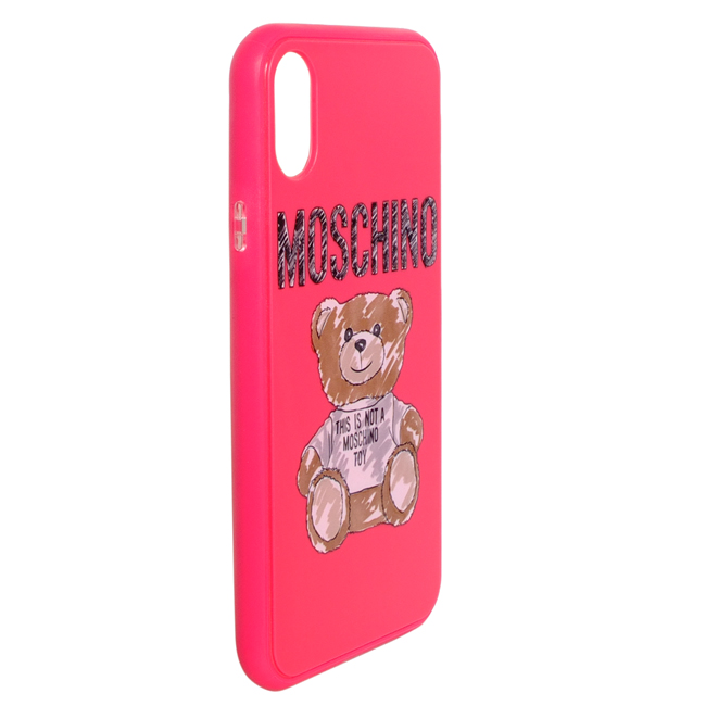 MOSCHINO 新款塗鴉熊熊I Phone X/XS 手機殼 (桃紅)