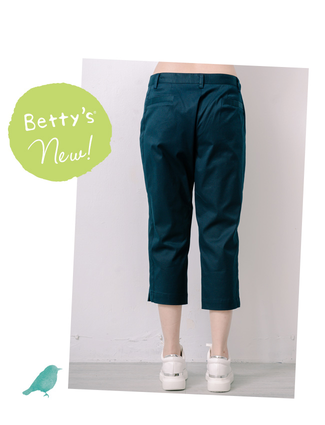 betty’s貝蒂思　素色輕巧九分褲(黑色)