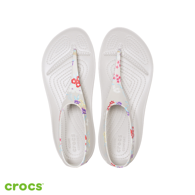 Crocs 卡駱馳 (女鞋) 瑟琳娜圖案人字拖 205932-99D