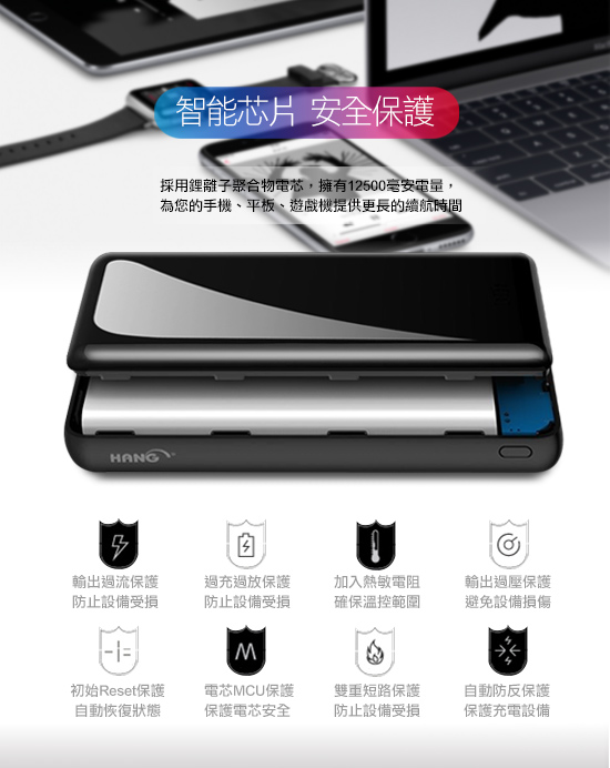 HANG 全螢幕液晶顯示25000mAh 行動電源 X18