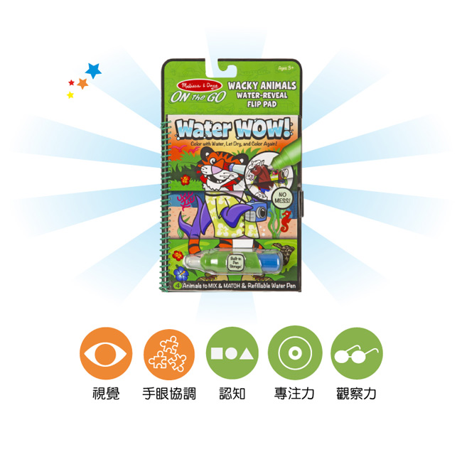 美國瑪莉莎 Melissa & Doug 神奇水畫冊 - 動物變裝創意翻翻書 2入組