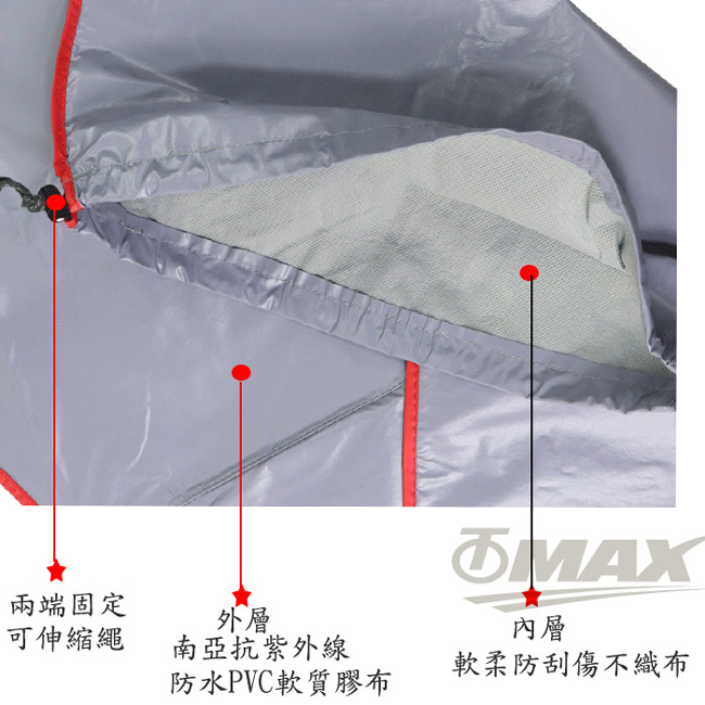 OMAX加長款超值機車龍頭罩-藍灰色-2入-快