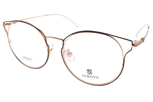 SEROVA眼鏡 典雅時尚/玫瑰金-黑#SL272 C07