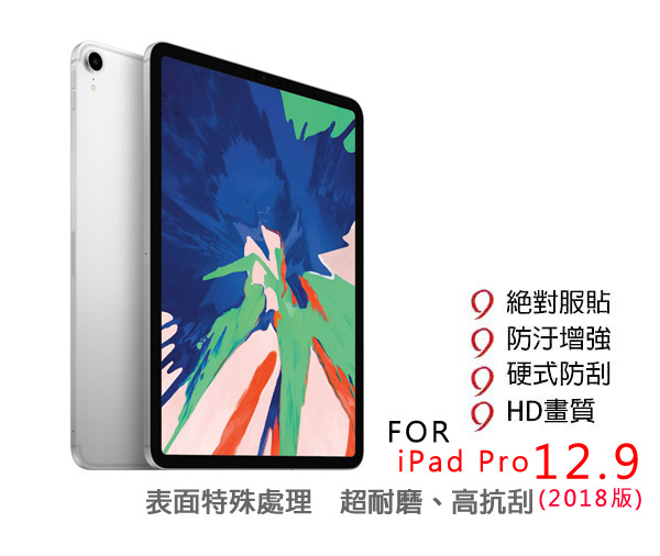 iMos 3SAS iPad Pro 12.9吋(2018版)《非滿版》超抗撥水疏油保護貼