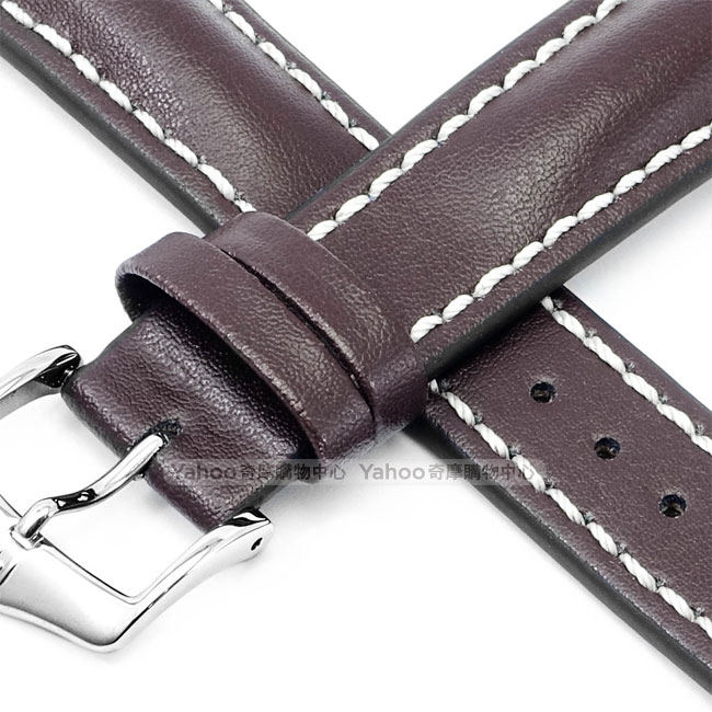 海奕施 HIRSCH Heavy Calf L 運動感百米防水 抗刮小牛皮錶帶-咖啡