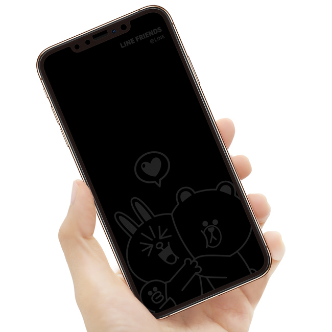 GARMMA LINE FRIENDS iPhone Xs Max 息影鋼化玻璃膜 愛抱抱