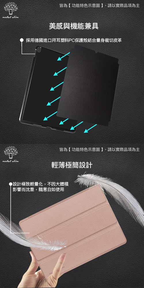 Metal-Slim ASUS ZenPad 10 Z301ML高仿小牛皮三折立架皮套