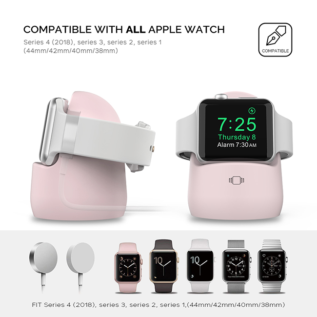 AHAStyle Apple Watch矽膠充電底座 粉色