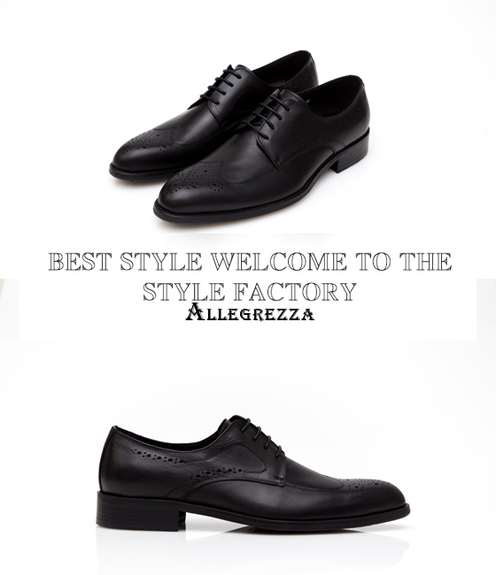 ALLEGREZZA-真皮男鞋-不凡品味-藝紋雕花質感德比鞋黑色