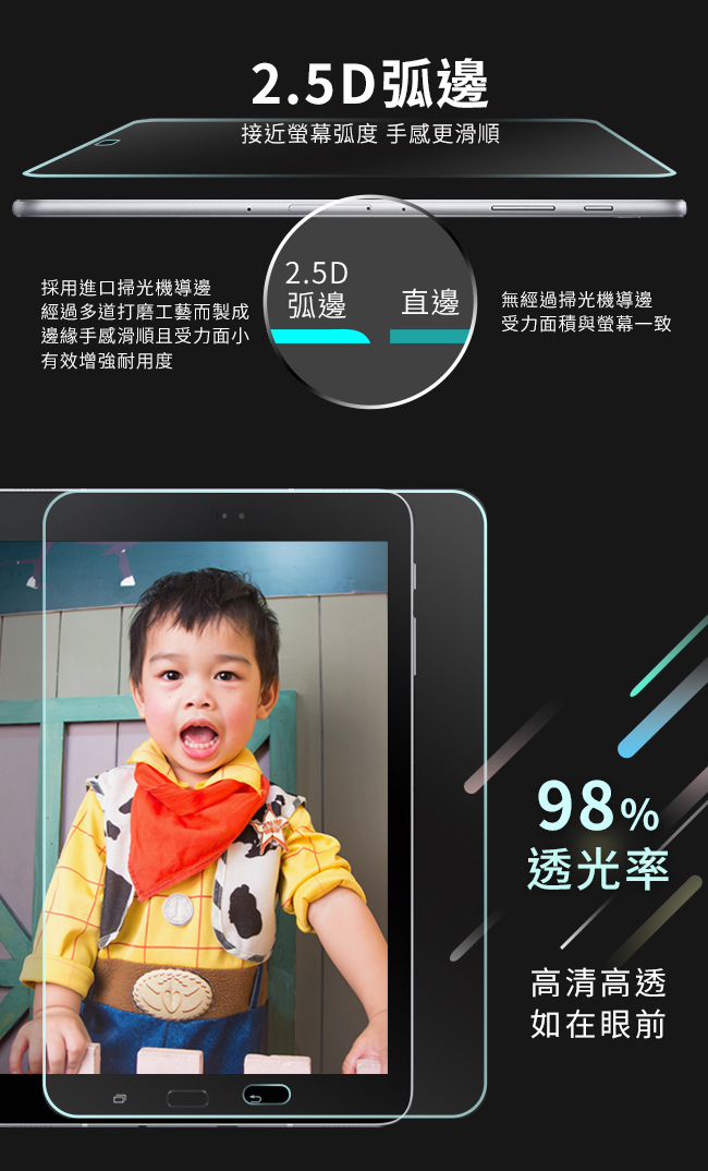 SAMSUNG三星 Tab T350 8吋 鋼化玻璃螢幕保護貼