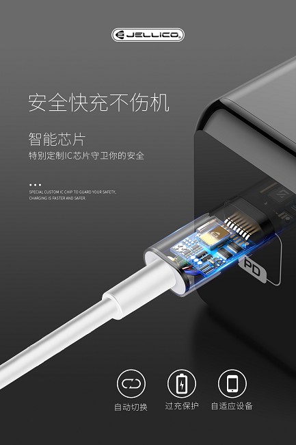 JELLICO 閃充系列USB-C TO lightning PD 快充線