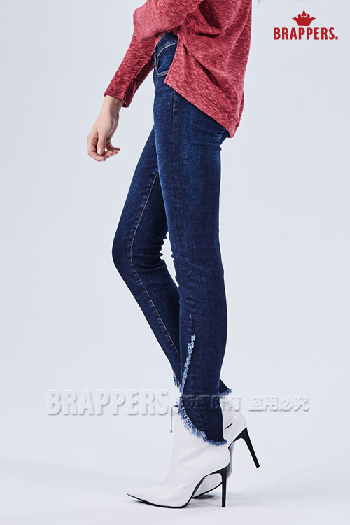 BRAPPERS 女款 新美腳ROYAL系列-彈性褲口造型九分褲-藍