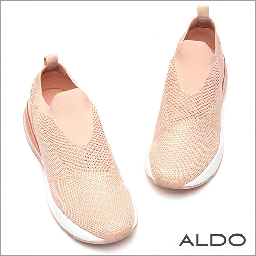 ALDO 原色舒適網布果凍氣墊厚底休閒鞋~氣質裸粉