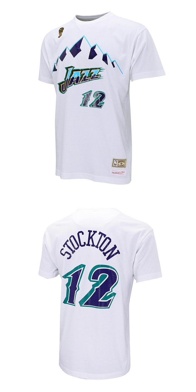 M&N NBA 球員號碼純棉T恤 爵士隊 John Stockton