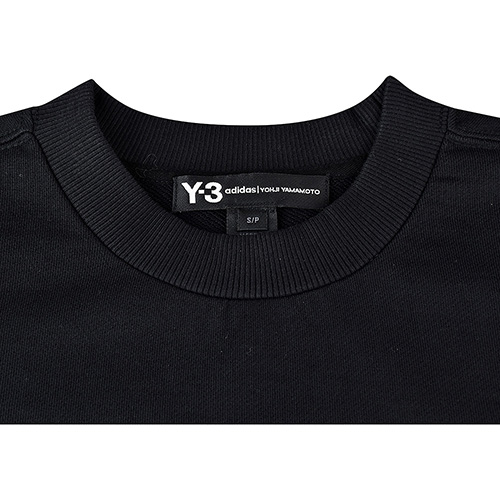 adidas Y-3經典文字LOGO棉質長袖T恤(黑)