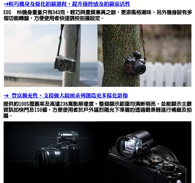 【快】CANON EOS M6+18-150mm IS STM 單鏡組*(中文平輸)