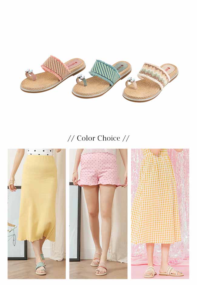 BESO 度假風情 蝴蝶結寶石涼鞋~藍