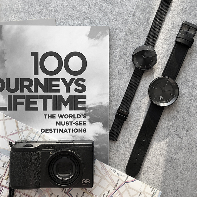 ZOOM-FLOATING 光燦美學腕錶-黑/43mm