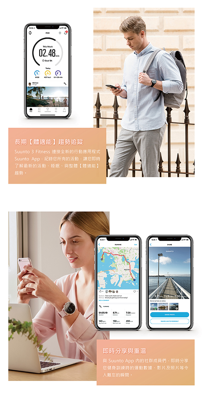 SUUNTO 3 Fitness 保持健康與活力生活的體適能運動腕錶 (香檳金)