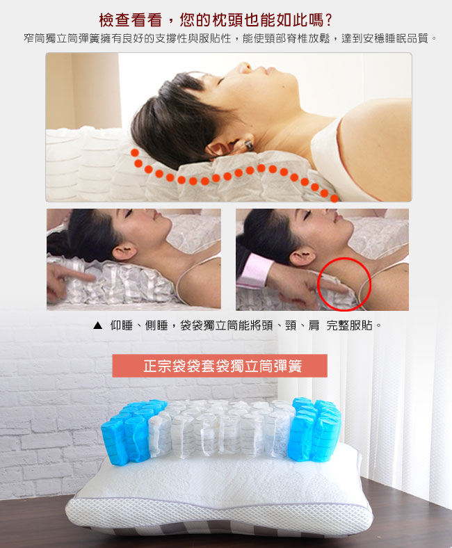 (跨年超值組) LooCa全智能三段式乳膠負離子獨立筒枕2入+時尚版2入