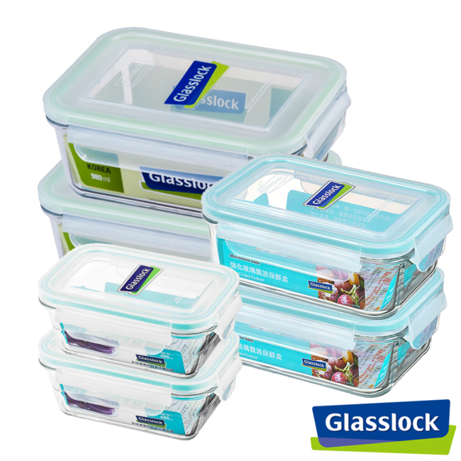 Glasslock強化玻璃微波保鮮盒 - 新完美保鮮6件組