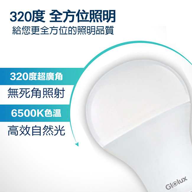 【Glolux】1360流明超高亮度13W節能LED燈泡10入-白光