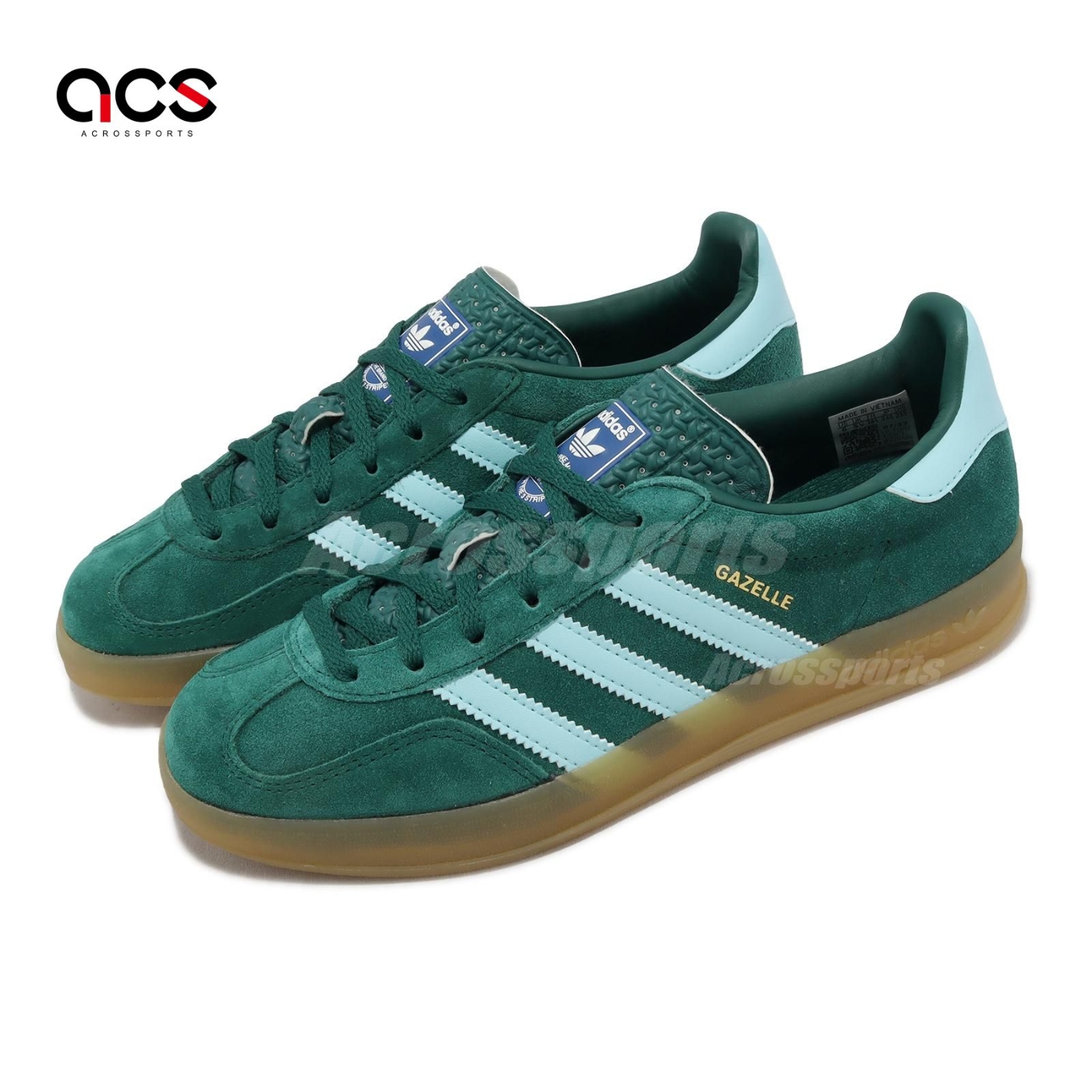 adidas 休閒鞋Gazelle Indoor 綠藍男鞋女鞋復古膠底麂皮愛迪達IG9979