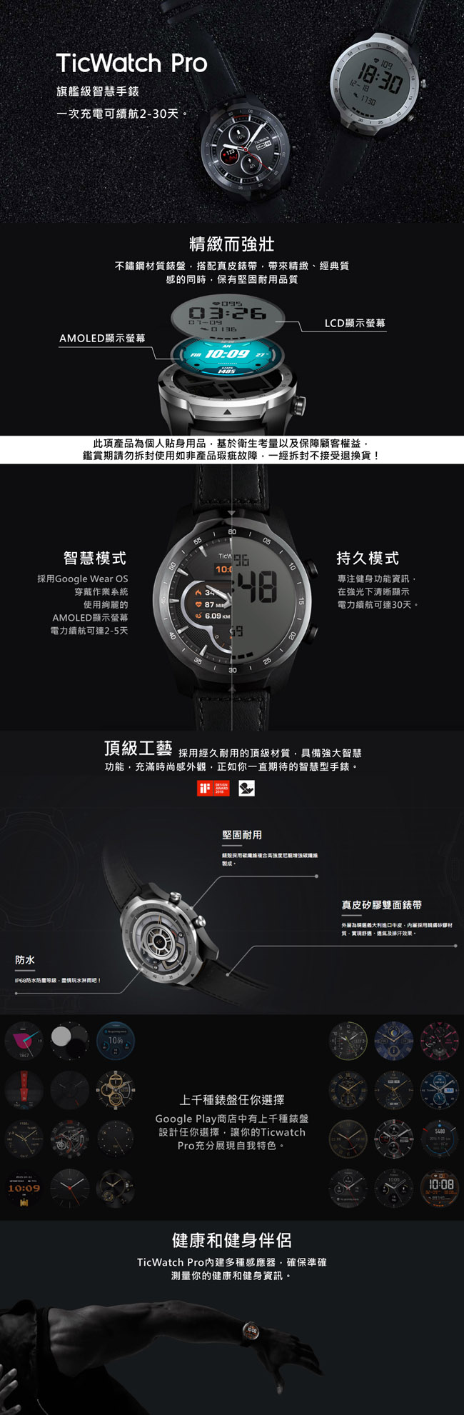 TicWatch Pro SmartWatch 智慧手錶-幻影黑