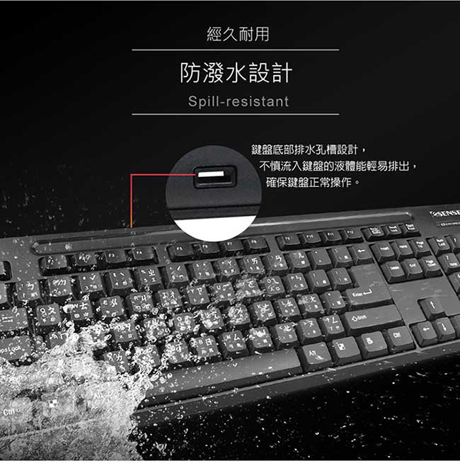 Esense 3650 USB大字體標準鍵盤(13-EKS365)