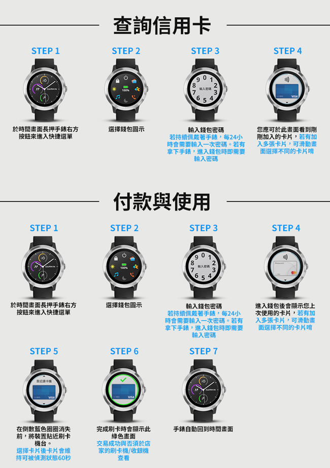 GARMIN vivoactive 3 行動支付心率智慧腕錶