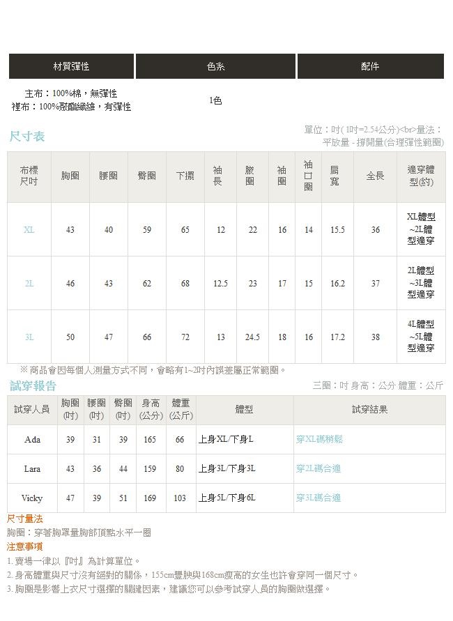 高含棉純色鏤空蕾絲雕花傘襬洋裝-OB大尺碼