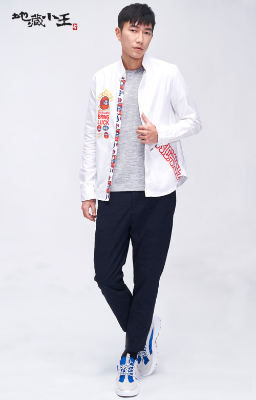 地藏小王 BLUE WAY 達摩地藏基本長袖襯衫(白)