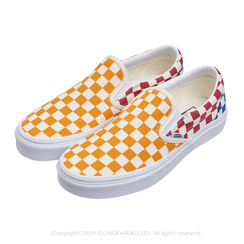 (女)VANS Classic Slip-On 撞色棋盤格休閒懶人鞋