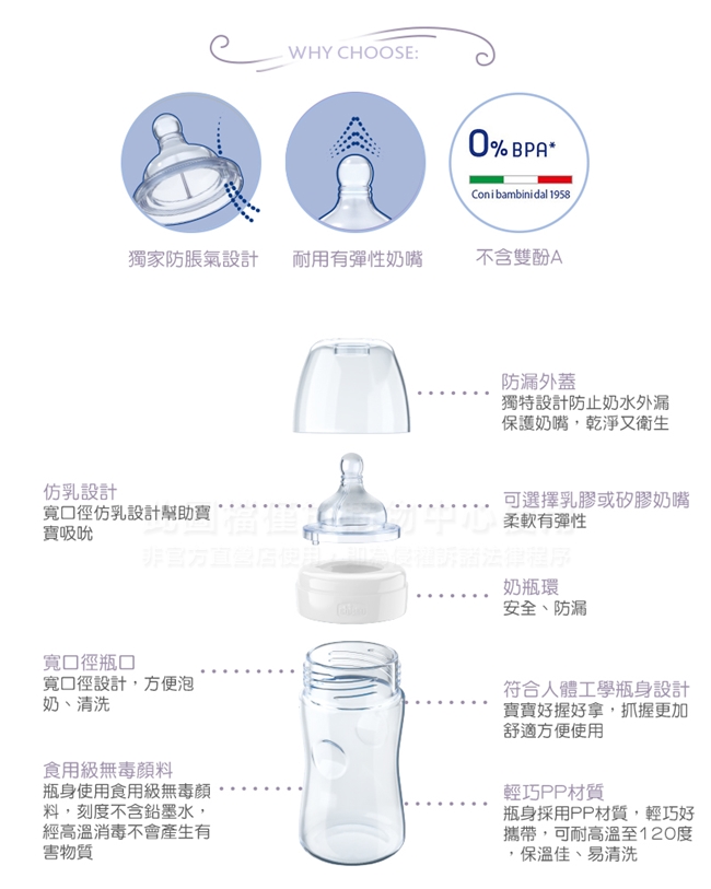 chicco-舒適哺乳-自然田園乳膠PP小奶瓶150ML-附小單孔0m+奶嘴