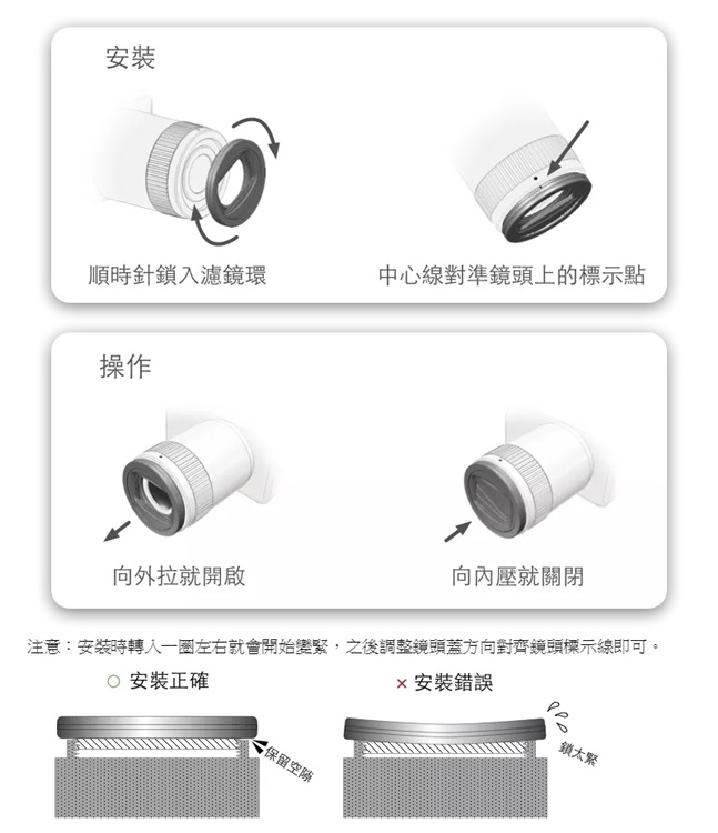 台灣製造Freemod半自動鏡頭蓋X-CAP2 黑色 - 40.5mm