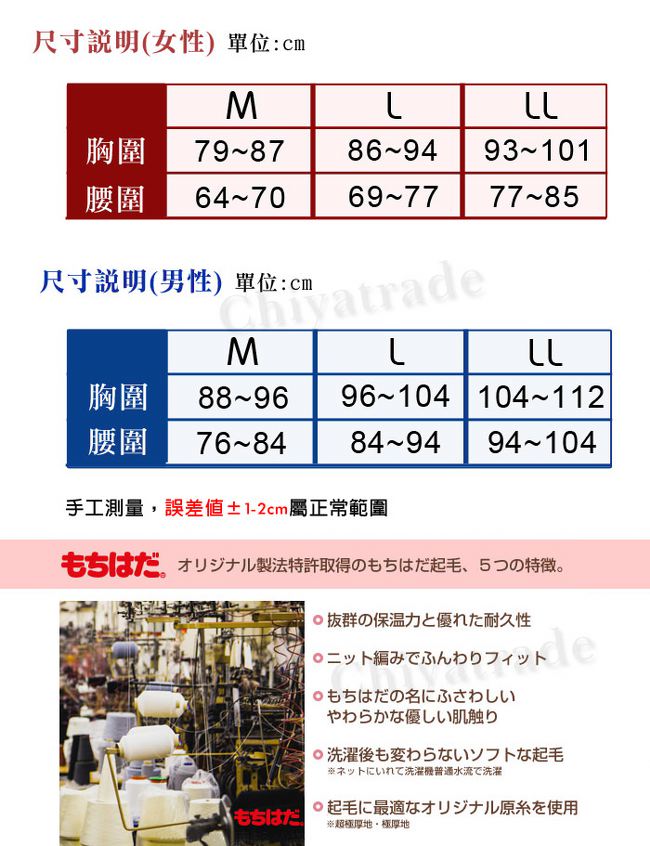 HOT WEAR 日本製機能保暖裡起毛 羊毛無袖背心 衛生衣背心(男)