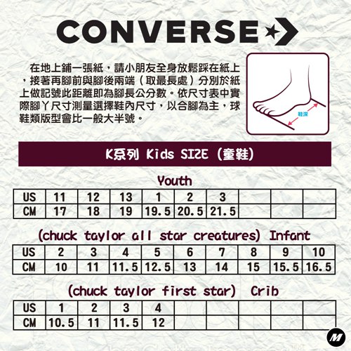 Converse 中大童休閒鞋-660038C 紅