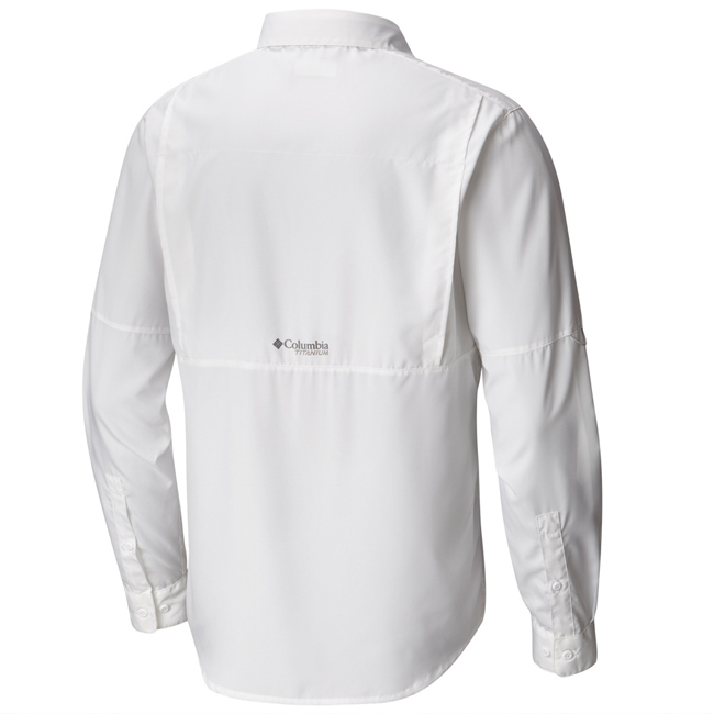 Columbia哥倫比亞 男款-鈦 防曬30快排長袖襯衫-白色UAE06320