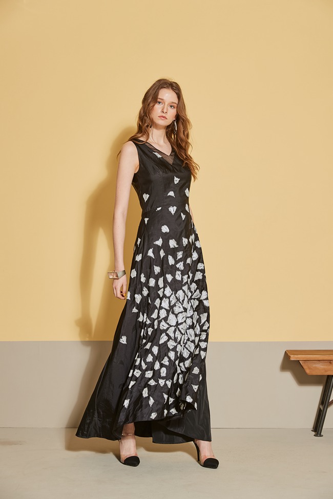 Haute Couture 高定系 精緻進口提花長禮服洋裝-閃耀黑
