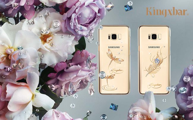 Kingxbar Samsung S8Plus施華洛世奇彩鑽 保護殼-玉蜻蜓