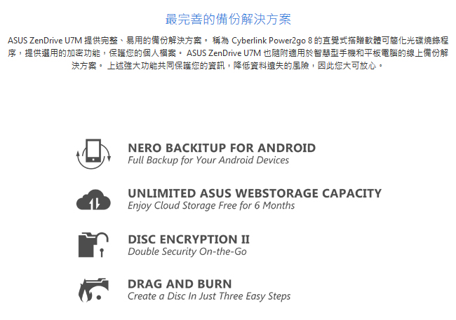 ASUS 華碩 SDRW-08U7M ZenDrive USB 外接式 DVD 燒錄機