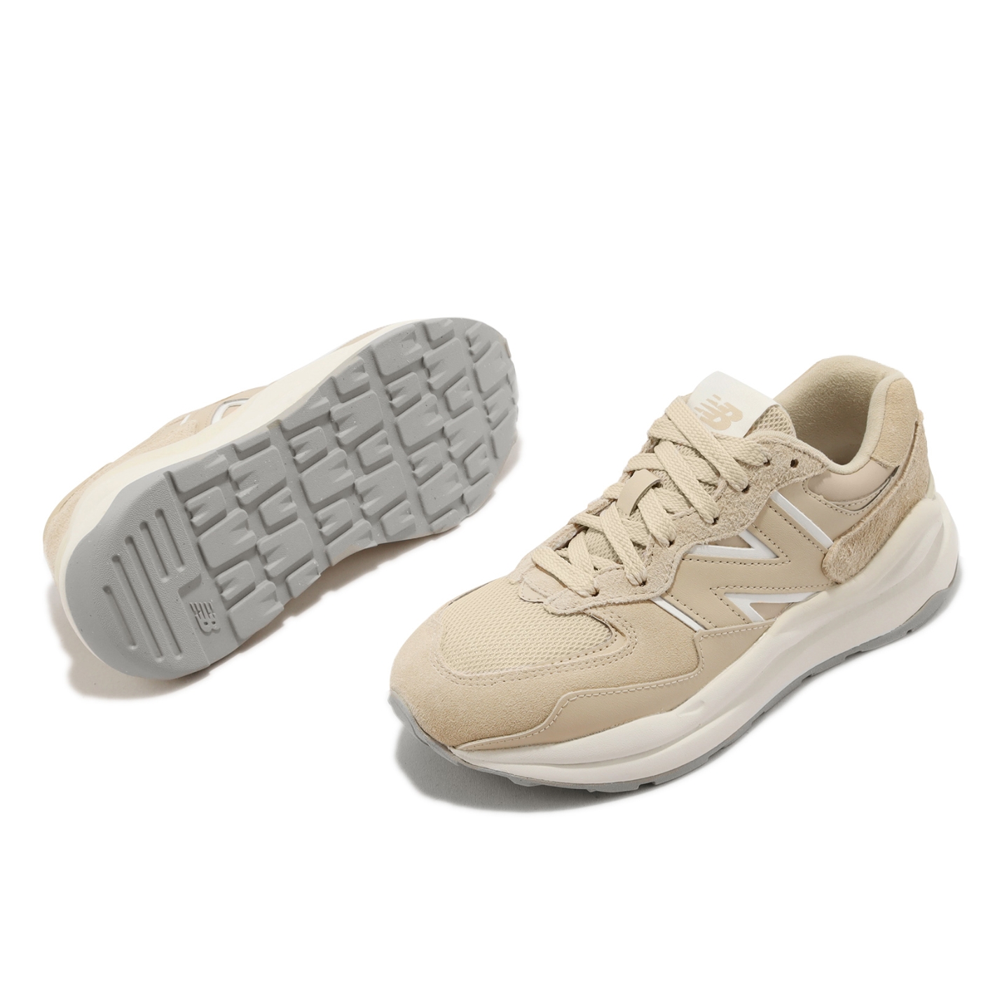 New balance 休閒鞋57/40 女鞋5740 奶茶拿鐵卡其麂皮復古厚底NB