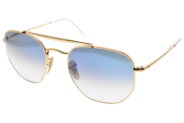 RAY BAN雷朋太陽眼鏡 方框雙槓款/金-漸層藍#RB3648 0013F