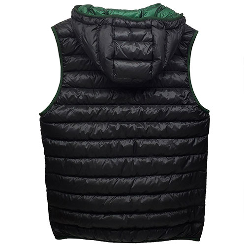 MONCLER MORELLET品牌經典羽絨車縫連帽背心(黑/綠)