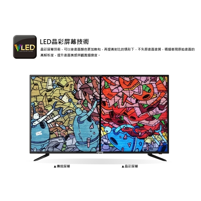 DigiKing 數位新貴55吋真４Ｋ UHD LED液晶+數位視訊盒 YC-5565