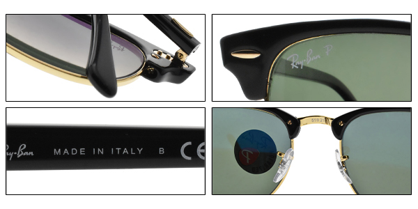 RAY BAN偏光太陽眼鏡 經典Clubmas/黑金-綠鏡片#RB3016 90158