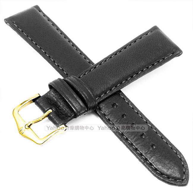 海奕施 HIRSCH Merino M 法國軟羊皮錶帶 細緻車線 防水可清洗-黑