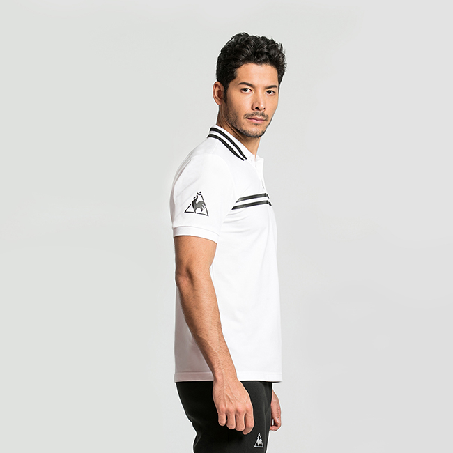 le coq sportif 法國公雞牌運動潮流短袖POLO衫 男-白