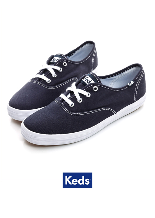 Keds 品牌經典綁帶休閒鞋-藍色