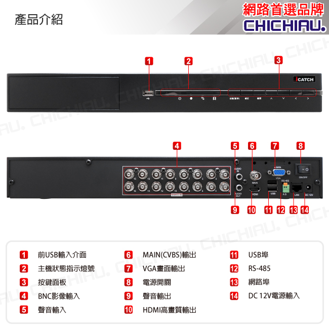 奇巧 H.265 16路800萬DTV 2160P台製iCATCH遠端雙硬碟款監控錄影主機